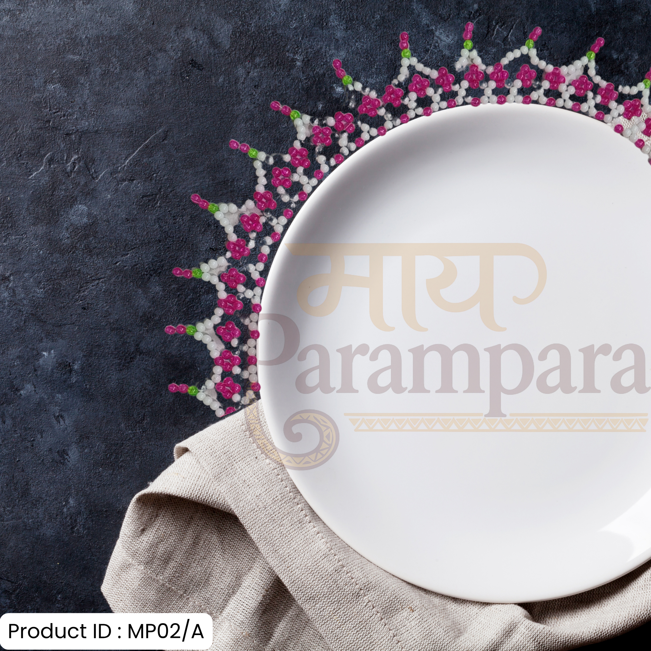 Mahirapi - Round Beaded Rangoli for Thali - Image 2