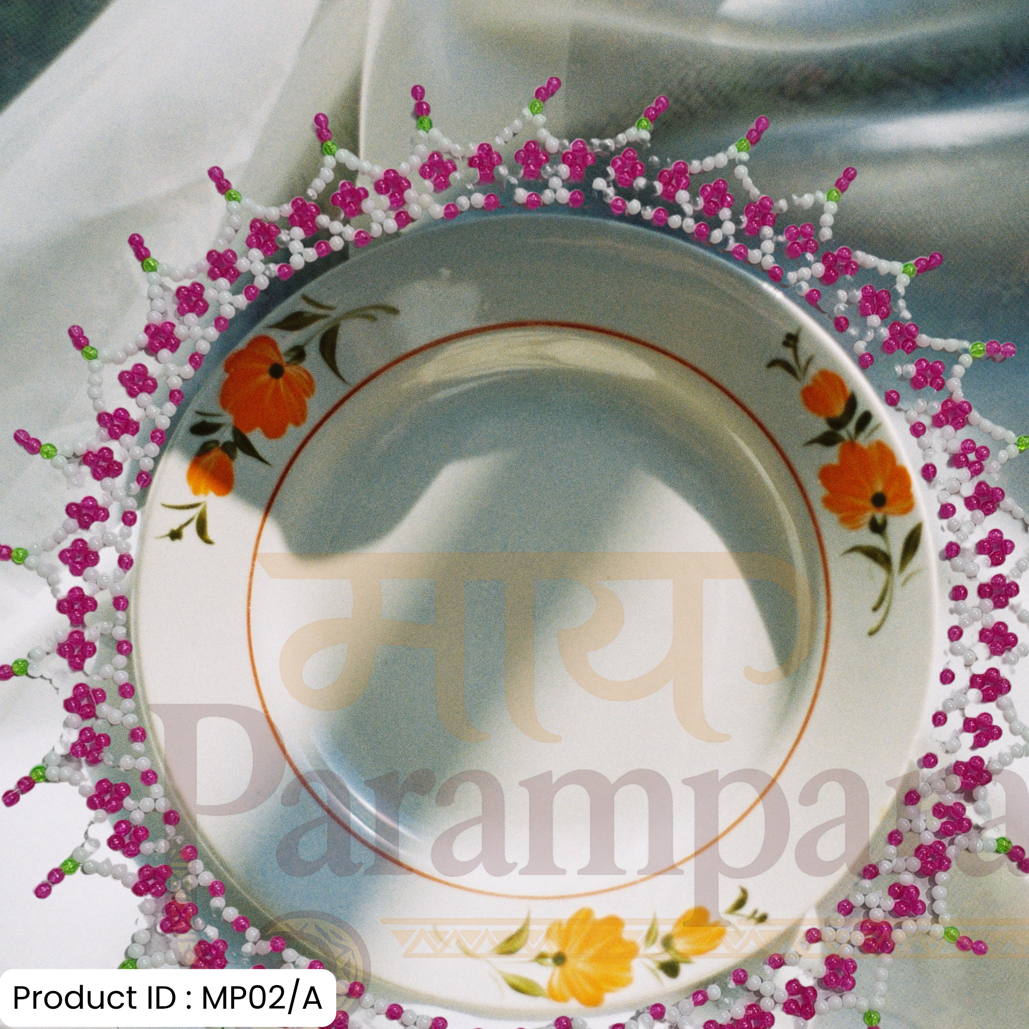 Mahirapi - Round Beaded Rangoli for Thali - Image 3
