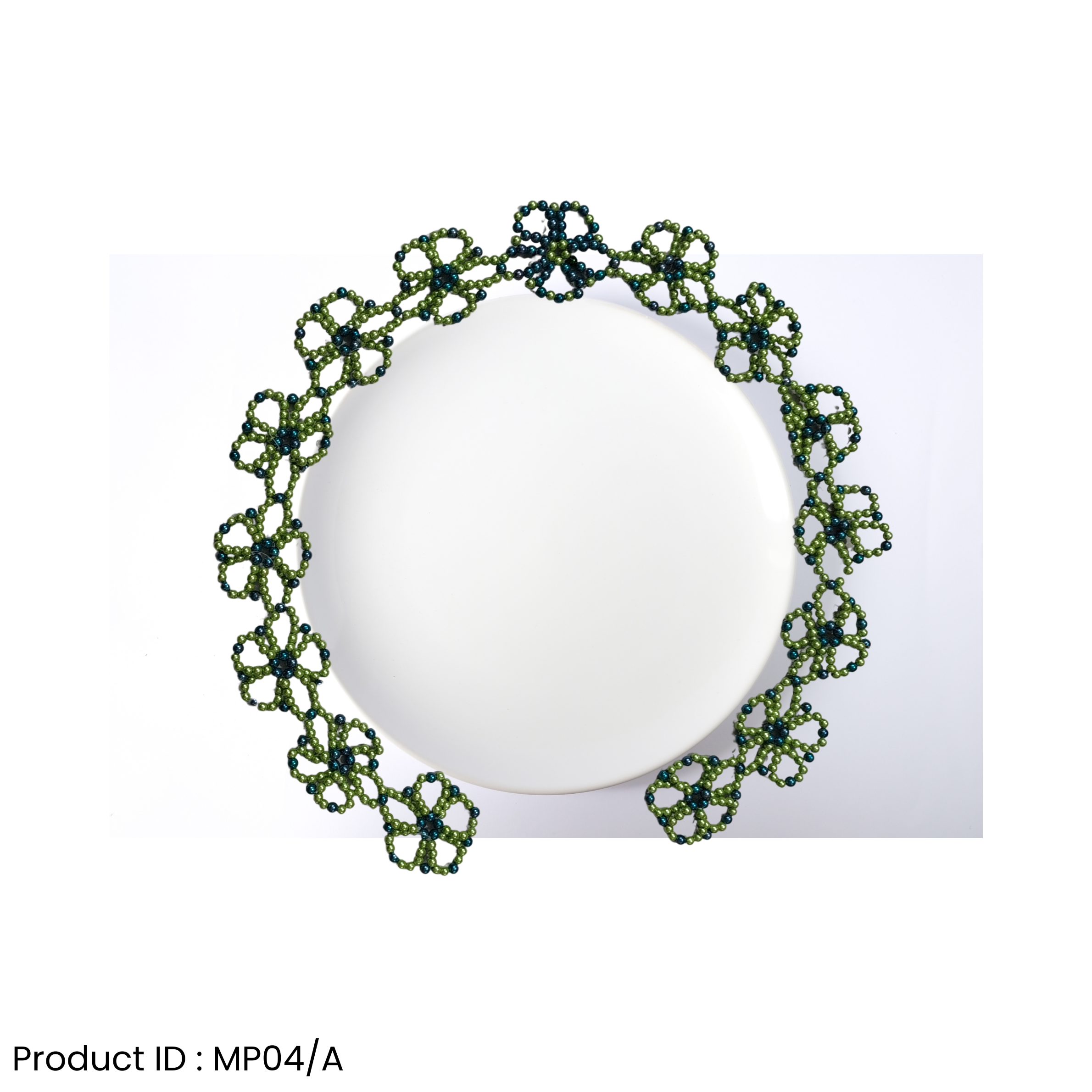 Mahirapi Round Beaded Thali Base (Loop Motif) - Image 3